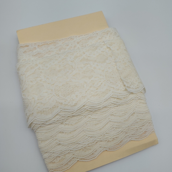 Vintage French Calais Leavers Lace 14-Yards 3.75in Bridal Couture Scalloped - Picture 2 of 6